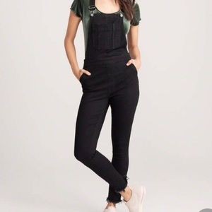 Abercrombie black denim overalls